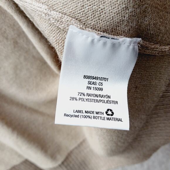 Sweater Cardigan Open 3X Oatmeal Beige Minimalist Quiet Luxury Capsule Soft Girl - Picture 8 of 9